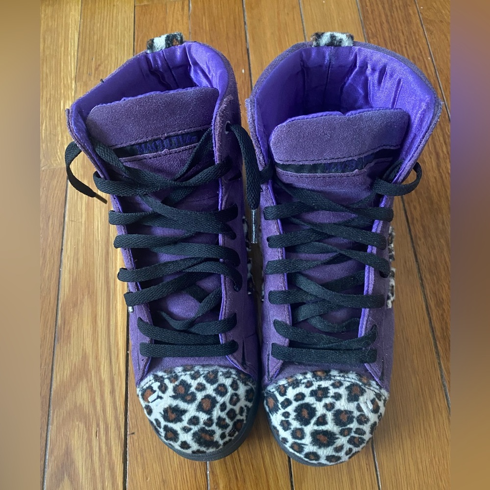CASSADEE POPE/HEY MONDAY MACBETH SNEAKERS. *RARE* PURPLE & CHEETAH